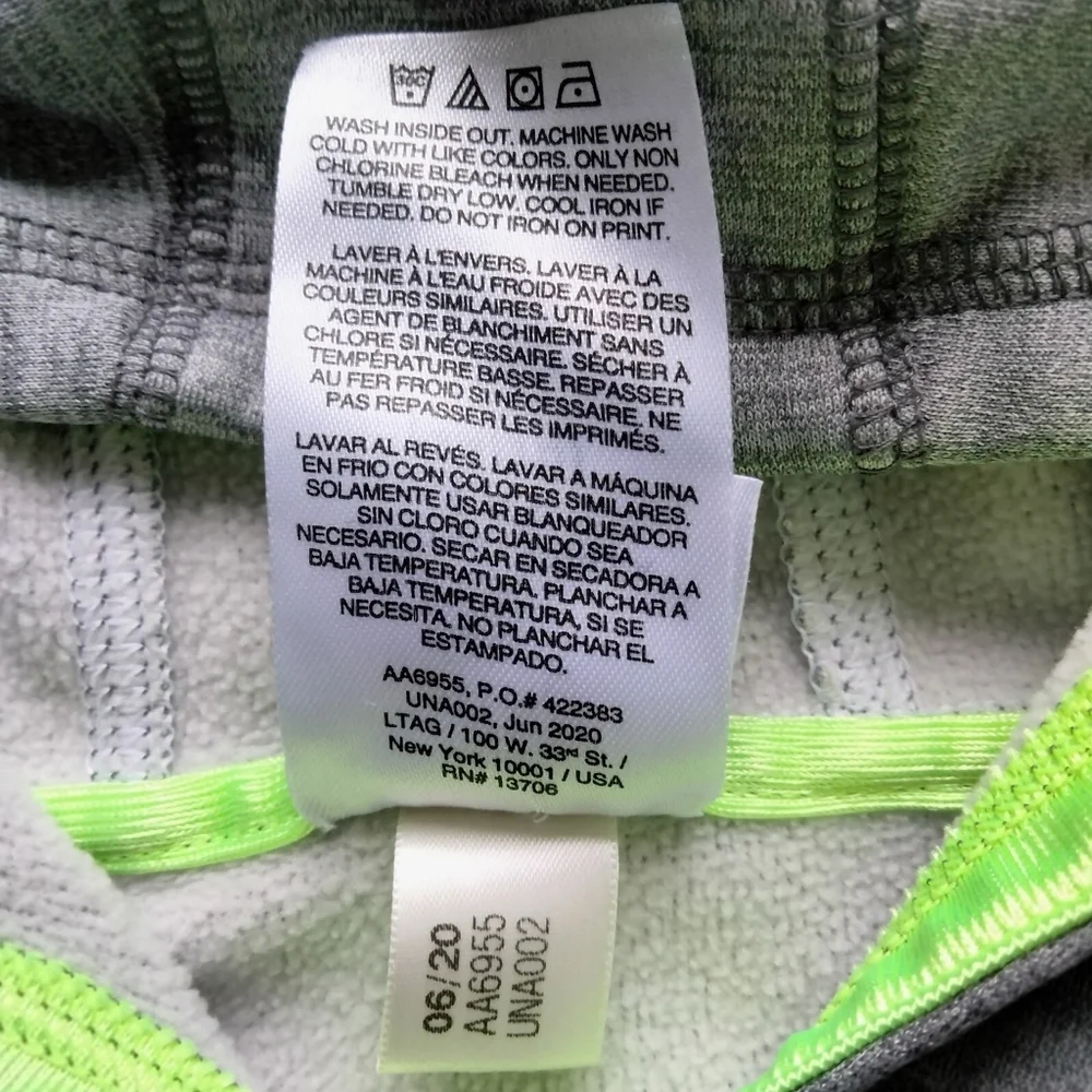Adidas Boys' Active Sport Athletic Pullover Hooded Sweatshirt Grey/Lime L(14/16)